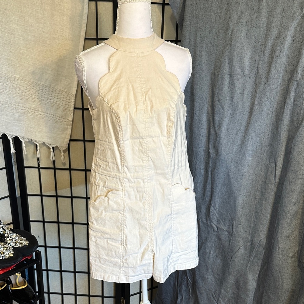 Anthropologie Scallop Halter Romper